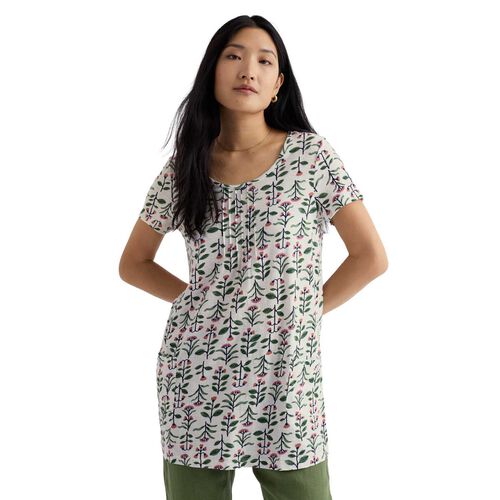 Seasalt Cornwall Busy Lizzy Tunic Painted Stems Chalk